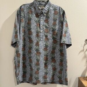 Reyn Spooner Men’s Size XXL Pineapple Pullover Aloha Shirt Resort Wear Vacation